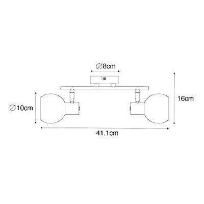 QAZQA Art Deco spot goud met groen glas 2-lichts - Vidro