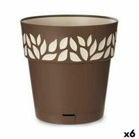 Zelfwaterende bloempot Stefanplast Cloe Bruin Plastic 29 x 29 x 29 cm (6 Stuks) - thumbnail