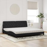 Bed met matras fluweel zwart 200x200 cm - thumbnail
