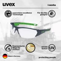 uvex i-works 9194175 Veiligheidsbril Incl. UV-bescherming Antraciet, Groen EN 170 DIN 170 - thumbnail