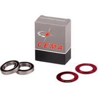 Cema kogellager set voor 24mm bottom bracket rvs rood - thumbnail