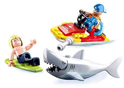 Sluban Jetski and Shark bouwstenen set