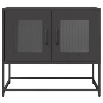 Tv-meubel 68x39x60,5 cm koudgewalst staal zwart