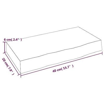 Wandschap 40x20x6 cm onbehandeld massief eikenhout