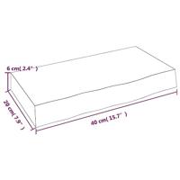Wandschap 40x20x6 cm onbehandeld massief eikenhout - thumbnail