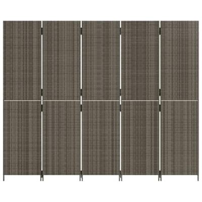 Kamerscherm 5 panelen poly rattan grijs Kamerscherm 5 panelen poly rattan grijs