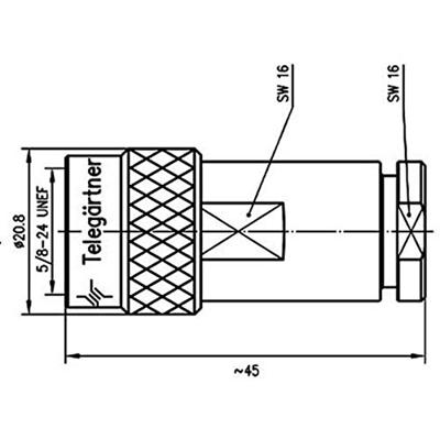 Telegärtner 100023990 100023990 N-connector Stekker, recht 50 Ω 1 stuk(s)