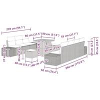 Tuinbankenset met kussen 10 pcs Beige poly rattan - thumbnail