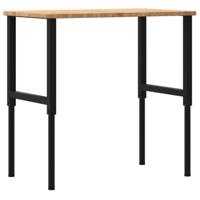 Werkbank rechthoek 100x60x(71,5-98) cm eikenhout lichtbruin - thumbnail