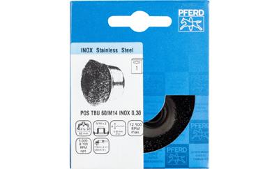 PFERD TOOLS Komborstel ongetordeerd TBU Ø 60 mm M14 Ø roestvrijstalen draad 0,30 voor haakse slijpers POS TBU 60/M14 INOX 0,30 43468905 1 stuk(s)