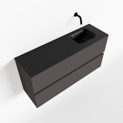 MONDIAZ ADA 100cm toiletmeubel dark grey. LEX wastafel urban rechts zonder kraangat MONDIAZ ADA 100cm toiletmeubel dark grey. LEX wastafel urban rechts zonder kraangat