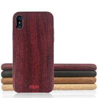 MOFI voor iPhone X Element serie hout textuur zachte beschermende back cover Case(Wine Red) - thumbnail