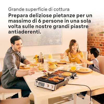 Multifunctionele grill - BRAUN - Multi Grill 7 - 2000 W - 3 verwarmingsstanden - Zwart/Staal - thumbnail