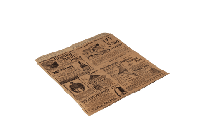 Hamburger zakje 16x16.5cm krant vetvrij papier BIO