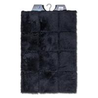 Wicotex badmat ruit zwart 60x90cm - thumbnail