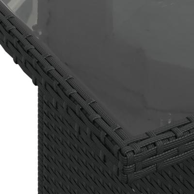 5-delige Loungeset met kussens poly rattan zwart - thumbnail