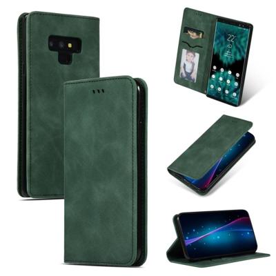 Retro huid voelen Business magnetische horizontale Flip lederen case voor Galaxy Note 9 (Army Green) Retro huid voelen Business magnetische horizontale Flip lederen case voor Galaxy Note 9 (Army Green)