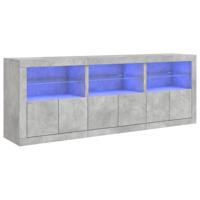 Dressoir met LED-verlichting 181,5x37x67 cm betongrijs - thumbnail