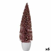 Decoratieve figuren Kerstboom Roze Plastic 10 x 38 x 10 cm (6 Stuks) - thumbnail
