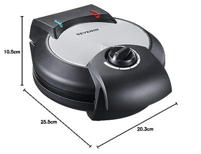 Severin WA 2103 Wafelijzer Met handmatige temperatuursinstelling RVS (geborsteld), Zwart
