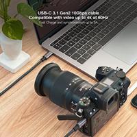 NANOCABLE 10.01.4101-L150-COMB - USB 3.1 Gen2 10Gbps 5A, 4K/60Hz, USB-C/M-USB-C/M, mesh, grijs/zwart, 1,5 m - thumbnail