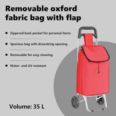 VidaXL Winkel trolley rood 35 x 28 x 92 cm oxford stof