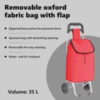 VidaXL Winkel trolley rood 35 x 28 x 92 cm oxford stof - thumbnail