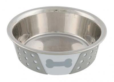 Voerbak voor honden Trixie Wit Grijs Siliconen Roestvrij staal 1,4 L