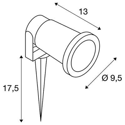 SLV TuinspotNautilus Spike 17,5cm bruin - 1001964