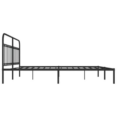 Bedframe met hoofdbord metaal zwart 200x200 cm Bedframe met hoofdbord metaal zwart 200x200 cm