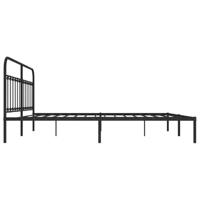 Bedframe met hoofdbord metaal zwart 193x203 cm - thumbnail