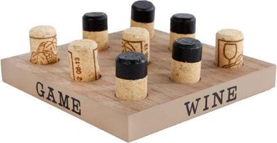 Overige Merken Tic tac toe wine 15x15 cm hout/kurk