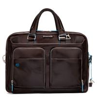 Piquadro Blue Square Organized Laptop & iPad Case brown - thumbnail