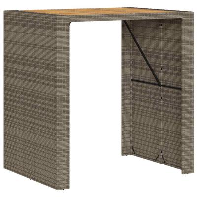3-delige Tuinbarset zonder kussens poly rattan acacia grijs