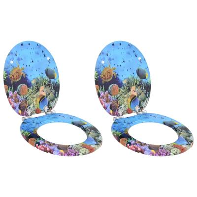 Zachte sluit toiletbril 2 pcs Diep Zee Blauw 44 x 38 cm