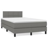 Boxspring met matras stof donkergrijs 200x200 cm - thumbnail