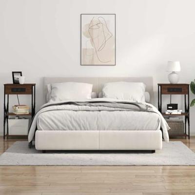 Nachtkastje 2 pcs bruin eikenkleur 41 x 31 x 76 cm Bewerkt hout