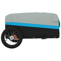 VidaXL Fietstrailer 30 kg ijzer zwart en blauw - thumbnail