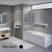 Badwand Riho Lucid GD501 Omkeerbaar Verstelbaar Aluminium 150x80 cm Mat Zwart Riho - thumbnail