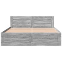 Bedframe met hoofdeinde bewerkt hout grijs sonoma 160x200 cm - thumbnail