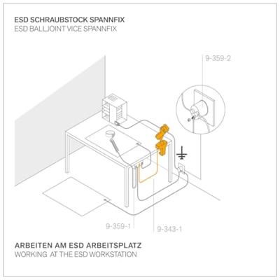 Bernstein Tools for Electronics Bernstein Werkzeugfabrik ESD Bankschroefvoet 9-281-ESD - thumbnail