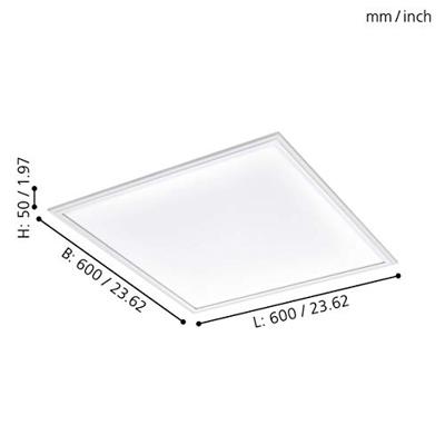 Eglo Vierkante plafondlampSalobrena-A 60x60 cm - 98203