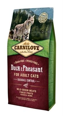 Carnilove Hairball eend met fazant kattenvoer 2 x 6 kg