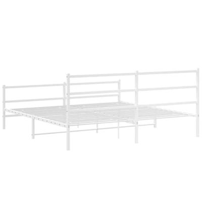 Bedframe met hoofd- en voeteneindemetaal wit 193x203 cm - thumbnail