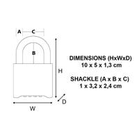 Masterlock 51mm - zinc body with brass finish - 25mm hardened steel shackle, 8mm - 175EURD - thumbnail