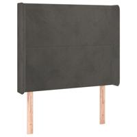 Hoofdbord met randen 83x16x78/88 cm fluweel donkergrijs - thumbnail