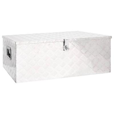 Opbergbox 100x55x37 cm aluminium zilverkleurig Opbergbox 100x55x37 cm aluminium zilverkleurig