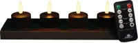 Set 4 St 3D Wick Inductive Rechargeable Black Tealight Anna's Collection - Annas collection - thumbnail
