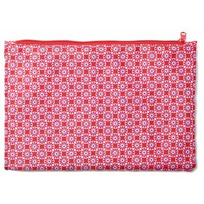 Cedon etui tegelpatroon meisjes 23 x 15 cm polyester roze/wit Cedon etui tegelpatroon meisjes 23 x 15 cm polyester roze/wit