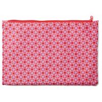 Cedon etui tegelpatroon meisjes 23 x 15 cm polyester roze/wit - thumbnail